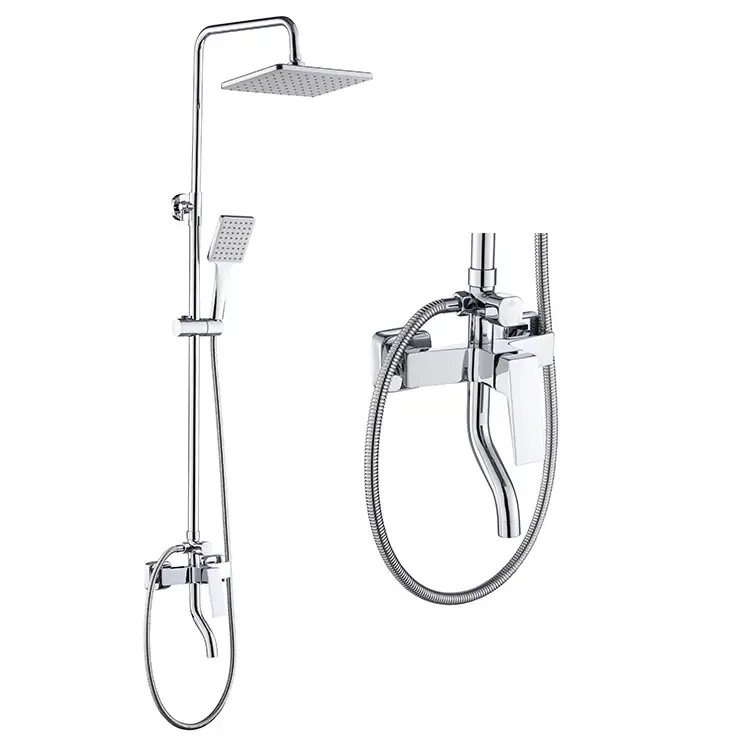 Square Brass Shower Set