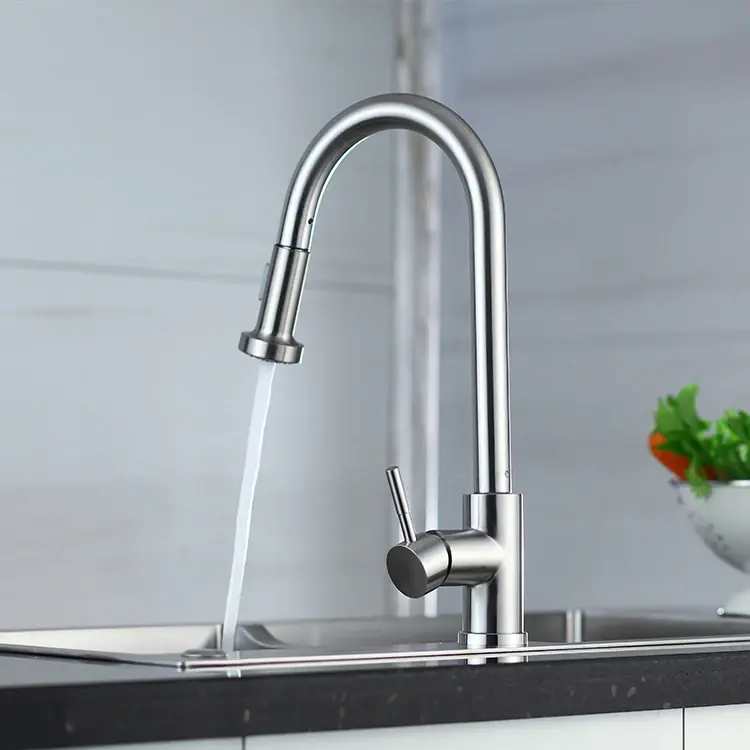 Stainless Steel Pull Out Kitchen Taps Faucet